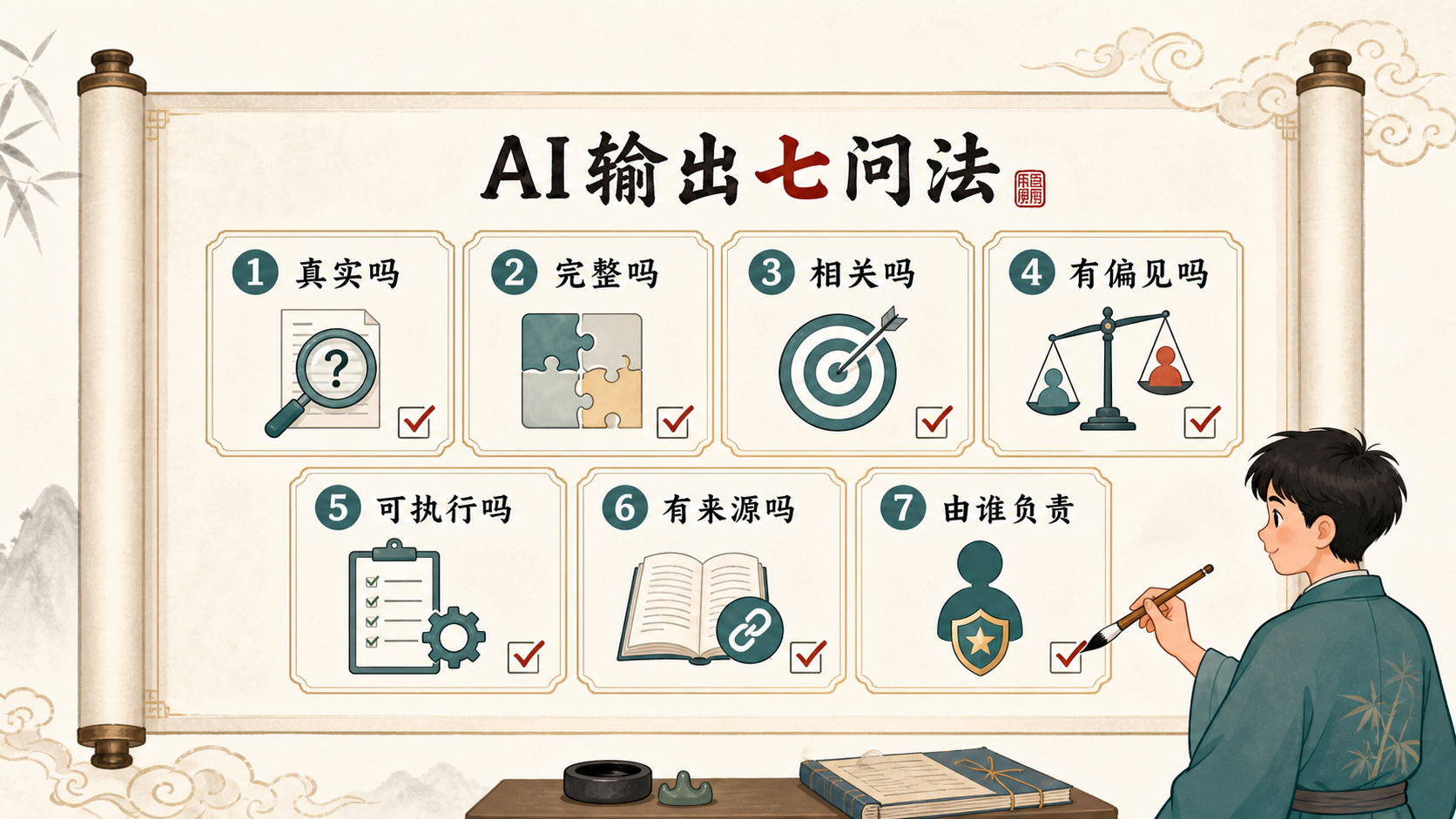 AI输出七问法检查清单